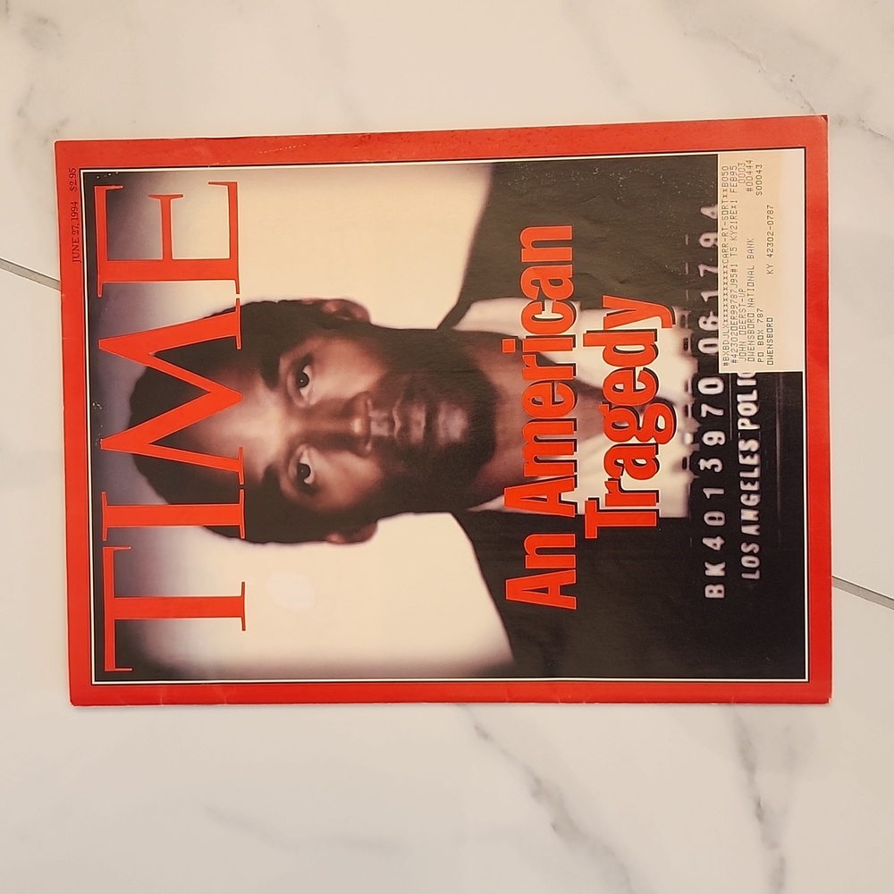 Time An American Tragedy OJ Simpson June 27, 1994 cover used
